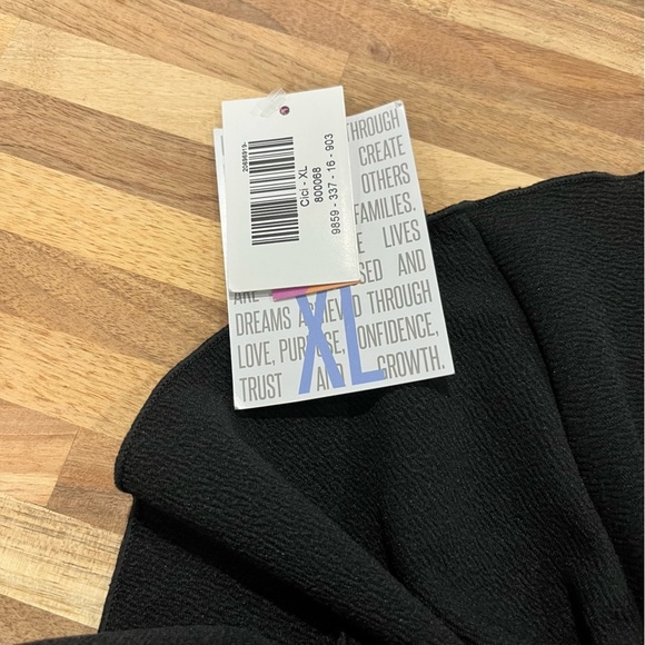 LuLaRoe CiCi Off Shoulder Black Dress With Ruffles BodyCon Size XL NEW - Picture 13 of 15